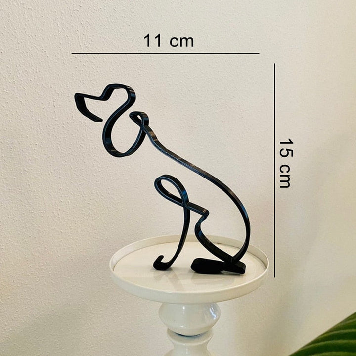 Minimalistisk Metall Hundeskulptur för Hem och Kontor