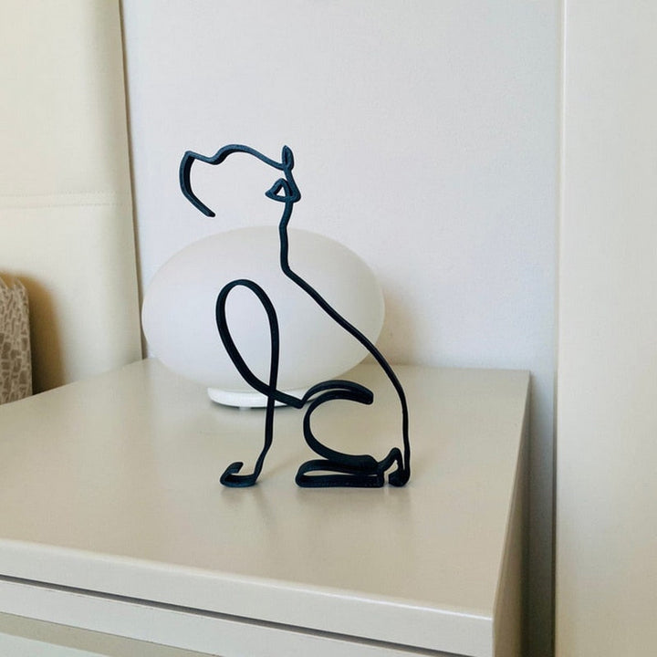 Minimalistisk Metall Hundeskulptur för Hem och Kontor