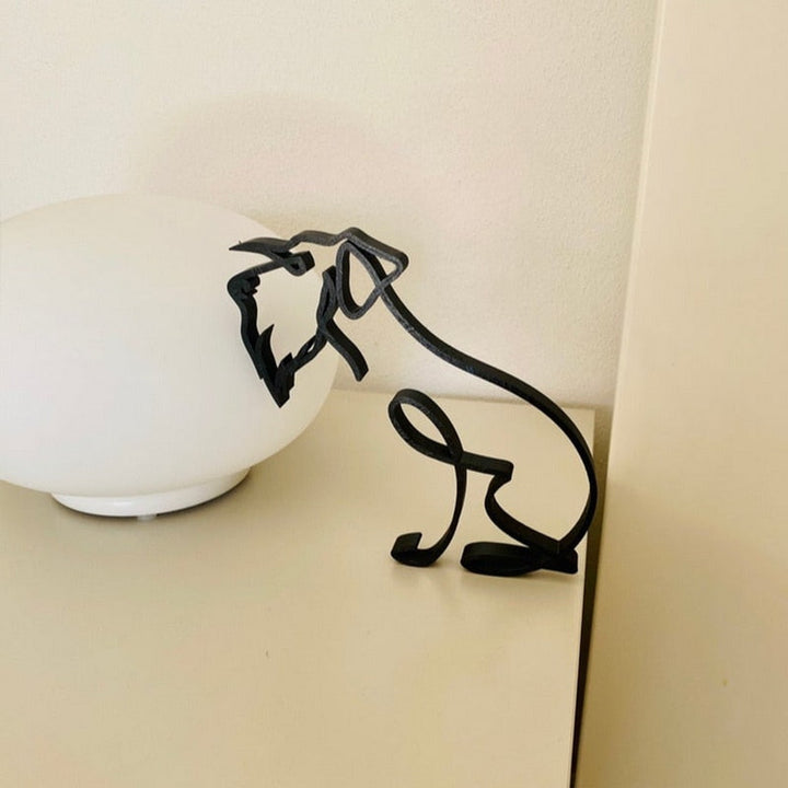 Minimalistisk Metall Hundeskulptur för Hem och Kontor