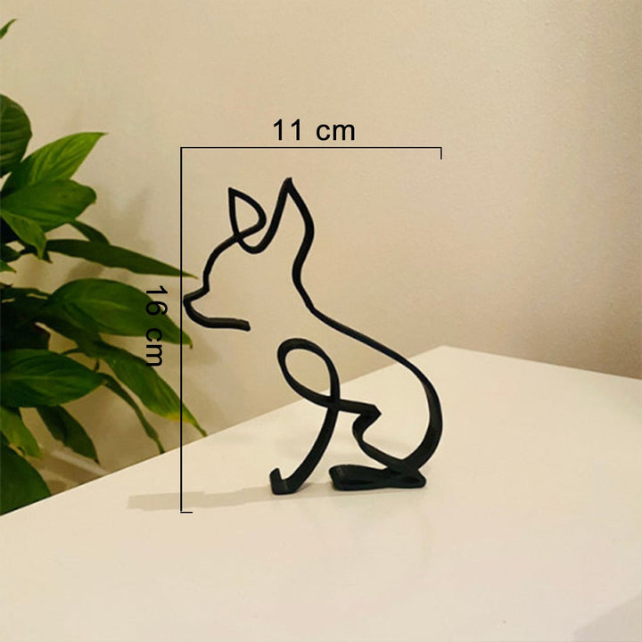 Minimalistisk Metall Hundeskulptur för Hem och Kontor