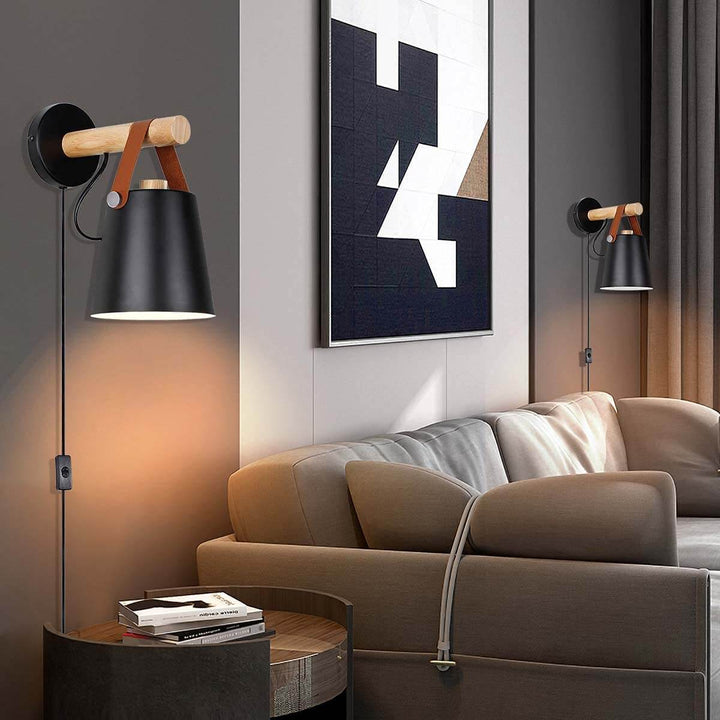 Nordisk Vägglampa i Trä för Vardagsrummet