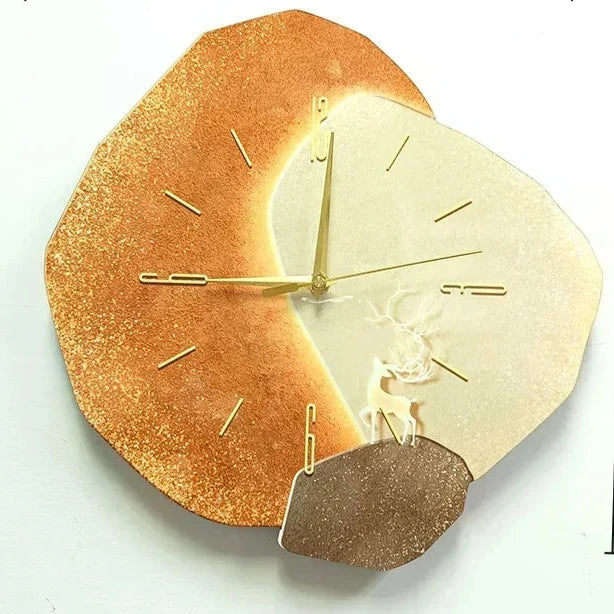 Minimalistisk Veggklokke i Trä med Stille Mekanisme