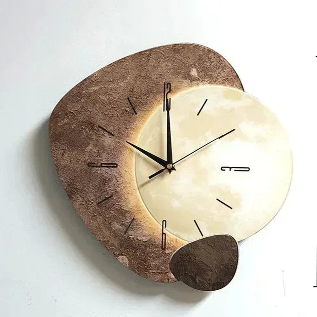 Minimalistisk Veggklokke i Trä med Stille Mekanisme