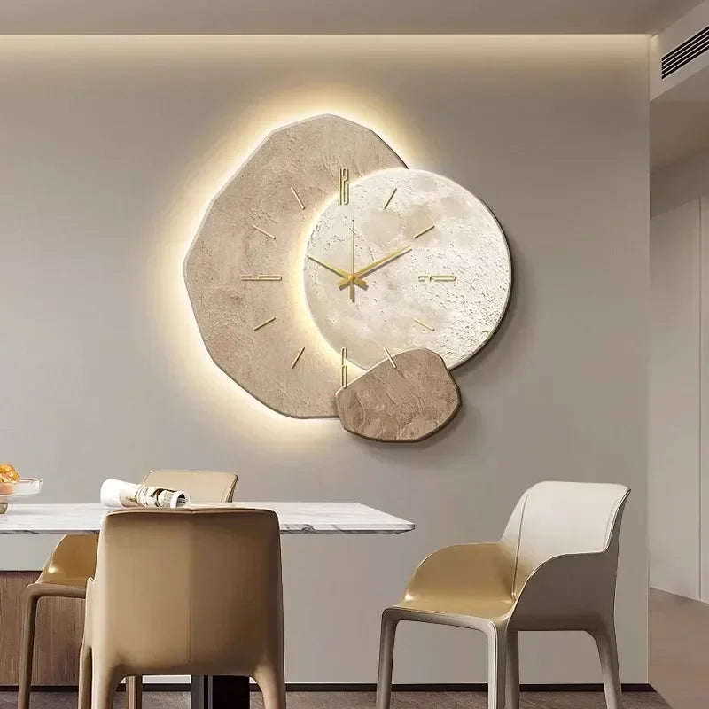 Minimalistisk Veggklokke i Trä med Stille Mekanisme