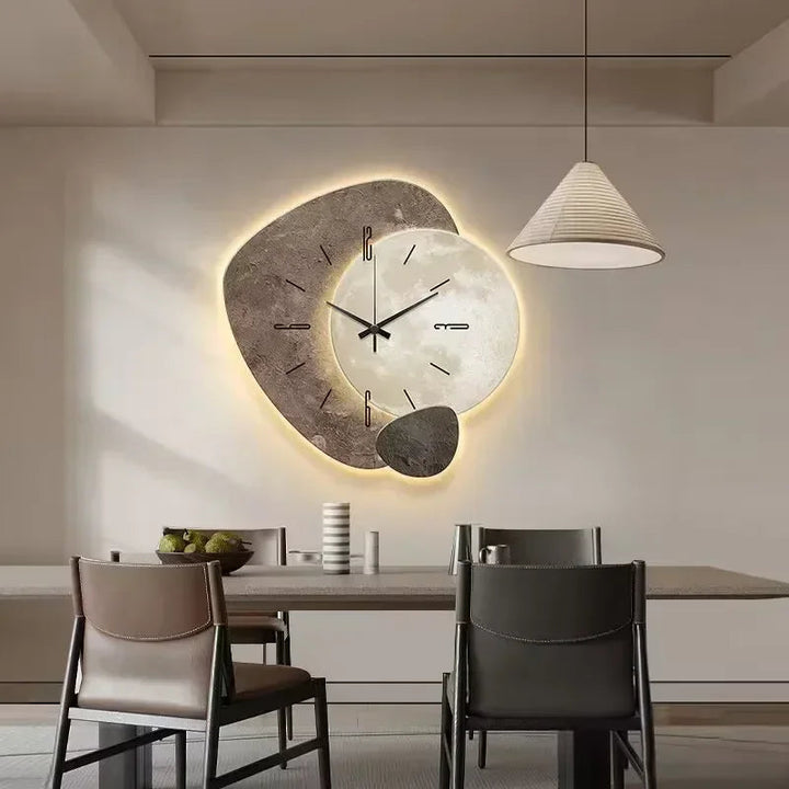 Minimalistisk Veggklokke i Trä med Stille Mekanisme