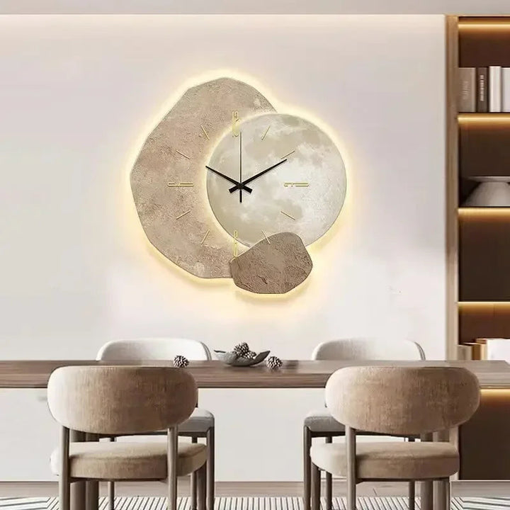 Minimalistisk Veggklokke i Trä med Stille Mekanisme