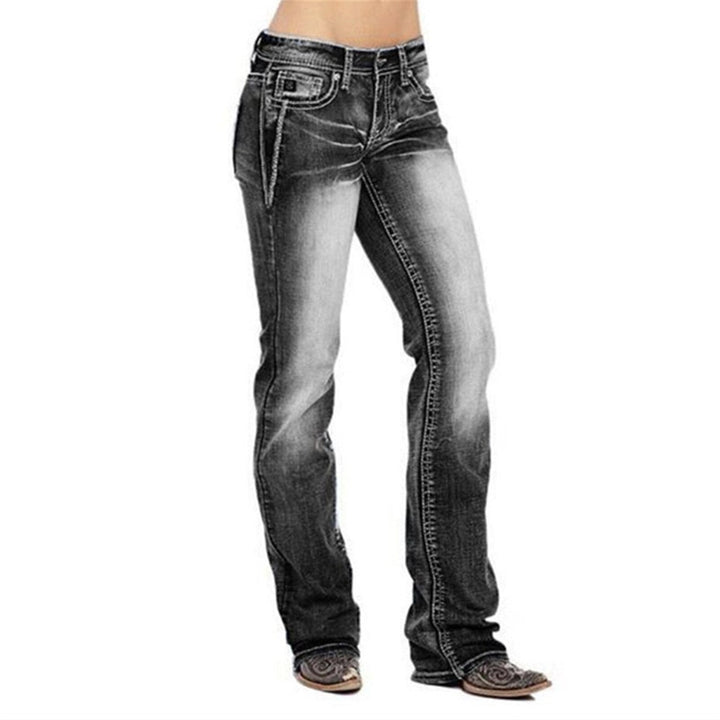 Dam Bootcut Denimjeans med Bekväm Passform