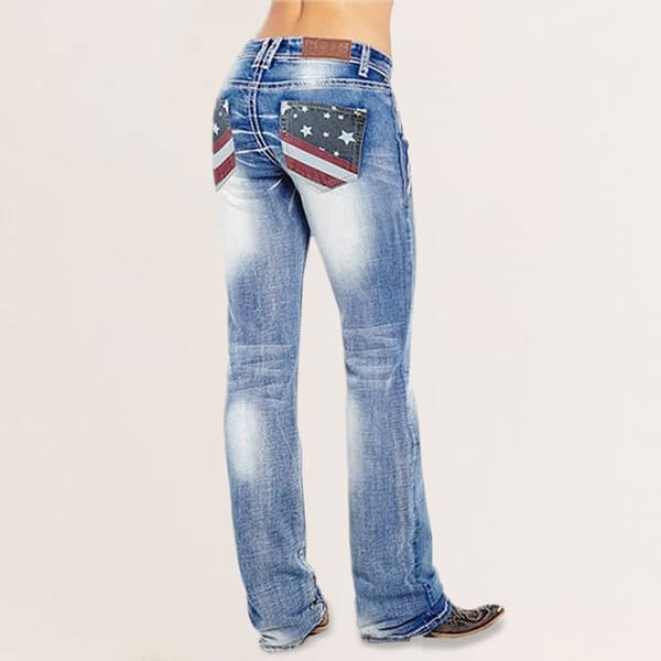 Dam Bootcut Denimjeans med Bekväm Passform