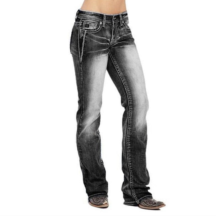 Dam Bootcut Denimjeans med Bekväm Passform