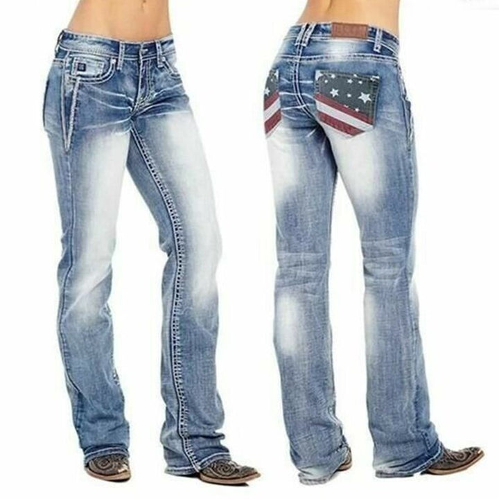Dam Bootcut Denimjeans med Bekväm Passform