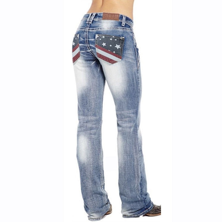 Dam Bootcut Denimjeans med Bekväm Passform