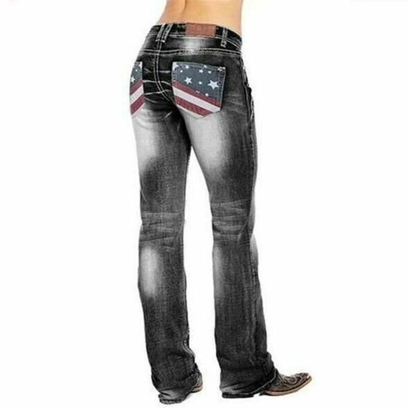 Dam Bootcut Denimjeans med Bekväm Passform