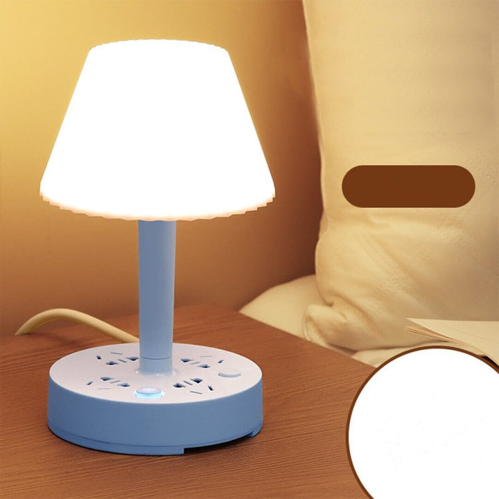 Multifunksjonell Bordslampa med USB &amp; Stikkontakter