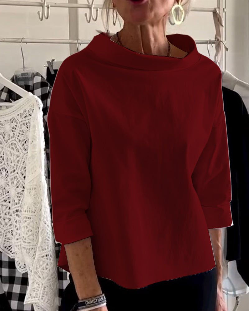 Dam Topp Modern Hög Krage - Elegant &amp; Andningsbar