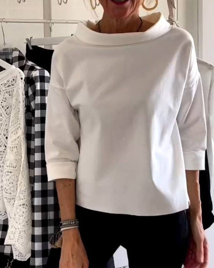 Dam Topp Modern Hög Krage - Elegant &amp; Andningsbar