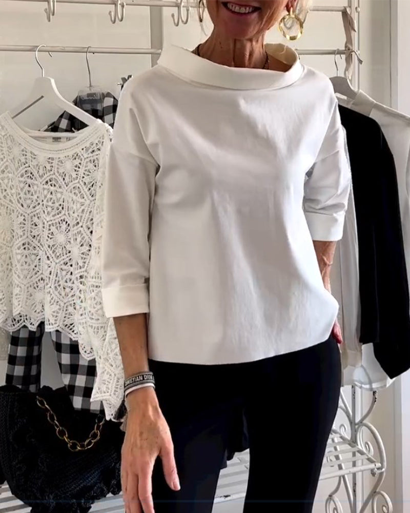 Dam Topp Modern Hög Krage - Elegant &amp; Andningsbar