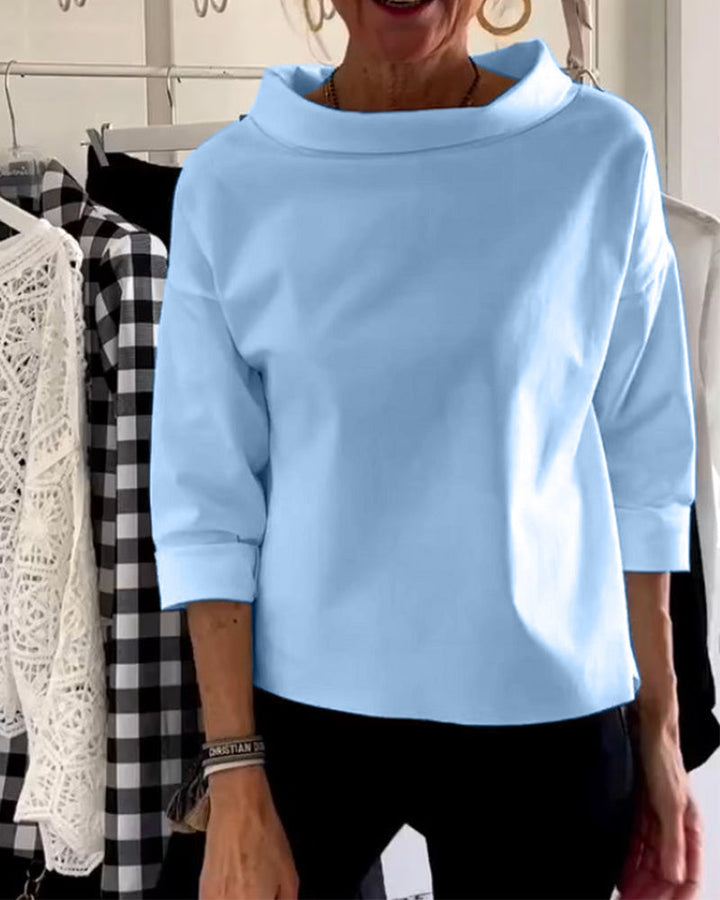 Dam Topp Modern Hög Krage - Elegant &amp; Andningsbar