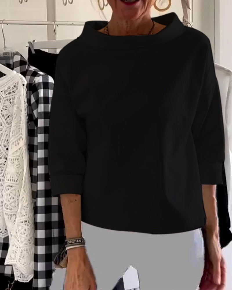 Dam Topp Modern Hög Krage - Elegant &amp; Andningsbar
