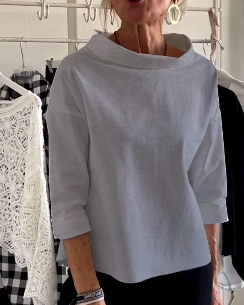Dam Topp Modern Hög Krage - Elegant &amp; Andningsbar