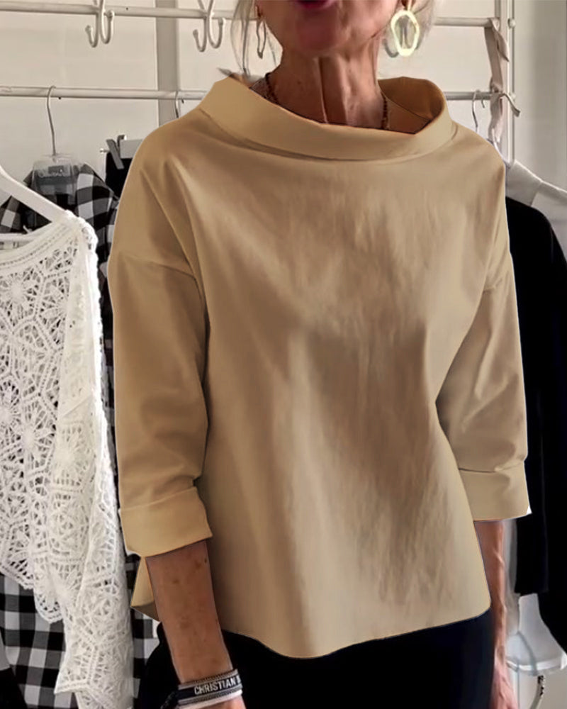 Dam Topp Modern Hög Krage - Elegant &amp; Andningsbar