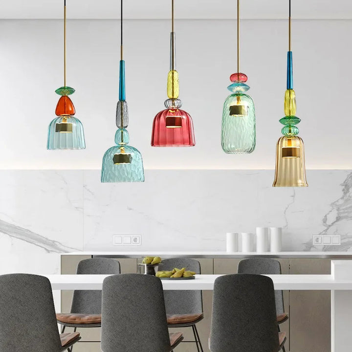 Modern Hengelampe i Färgglada Glas för Hemmet