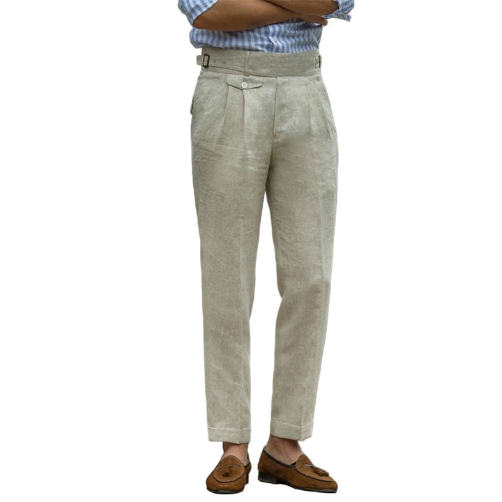 Herr Slim Fit Byxor med Hög Midja