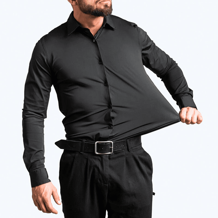 Herr Modern Stretchskjorta för Elegant Komfort