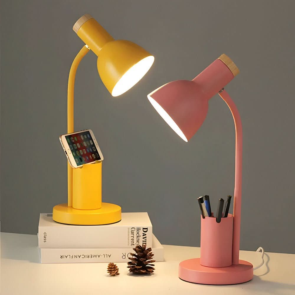 Modern LED-bordslampa med Penneholder för Hemmekontor