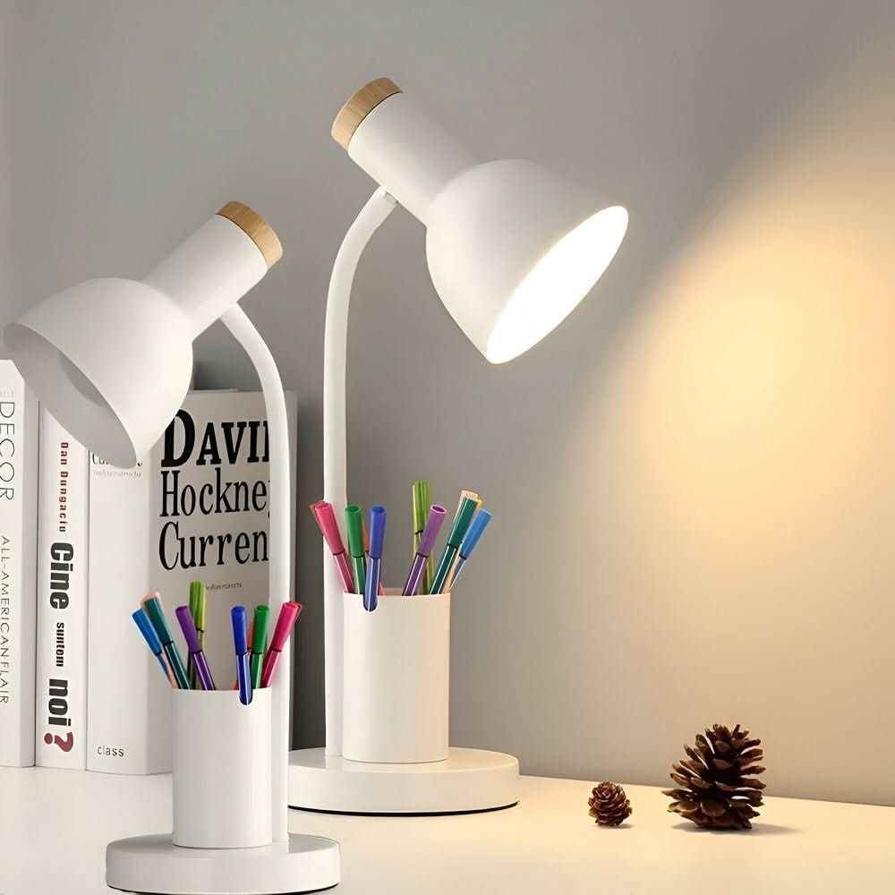 Modern LED-bordslampa med Penneholder för Hemmekontor