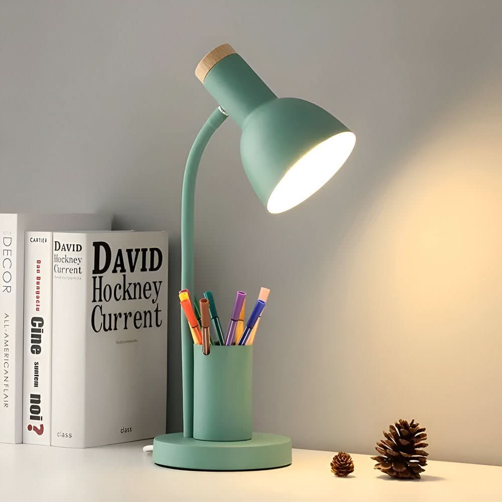 Modern LED-bordslampa med Penneholder för Hemmekontor