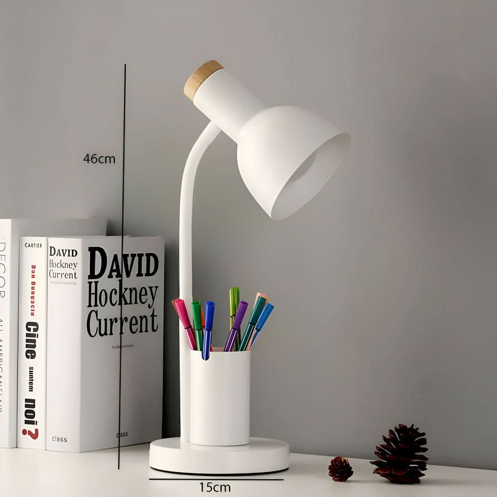 Modern LED-bordslampa med Penneholder för Hemmekontor