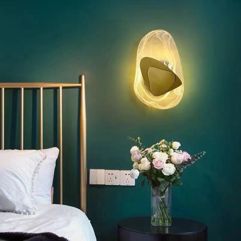 Modern LED Vägglampa i Glas - Guld och Svart Alternativer
