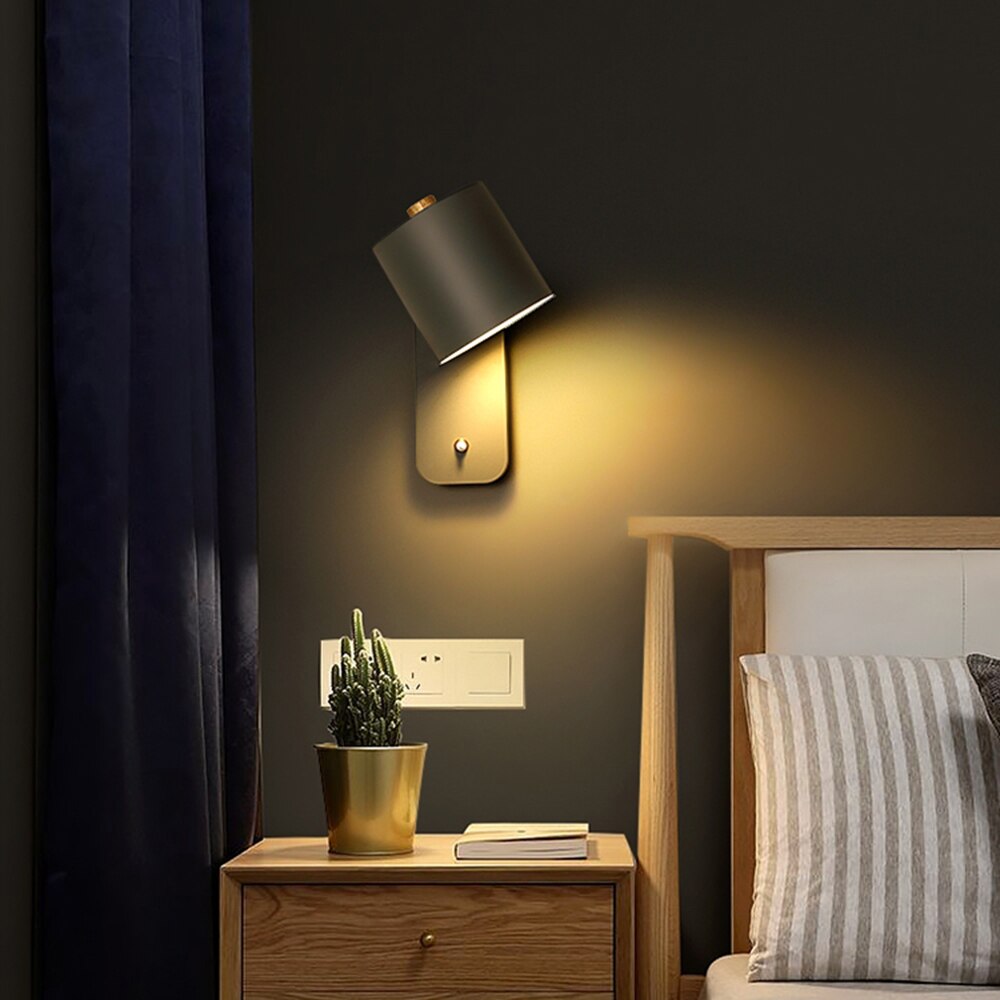Modern LED Vägglampa för Hemmet med Praktisk Bryter