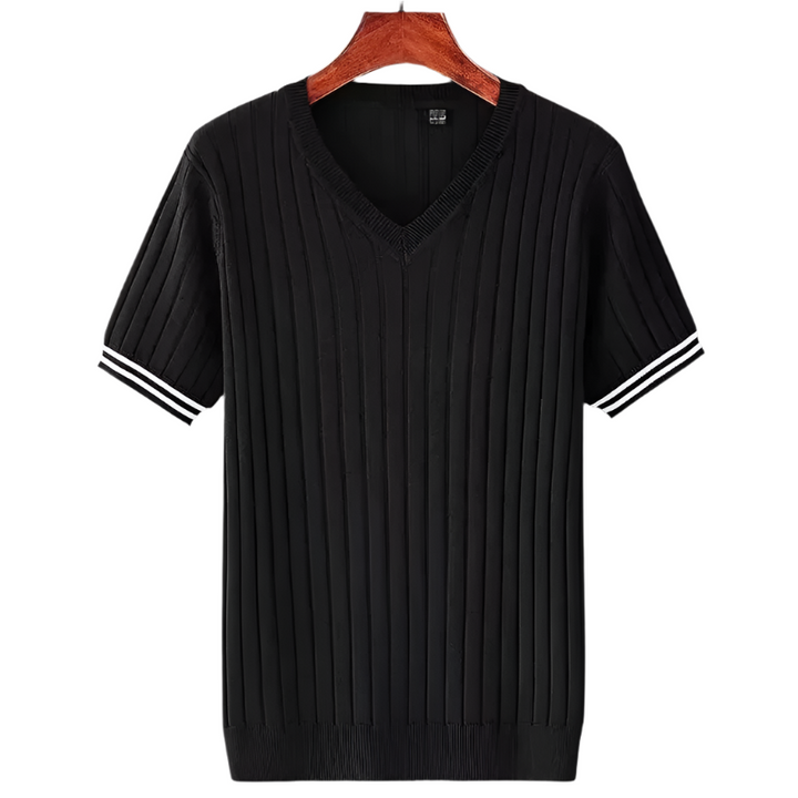 Herr Slim Fit V-hals T-skjorta – Modern Stil