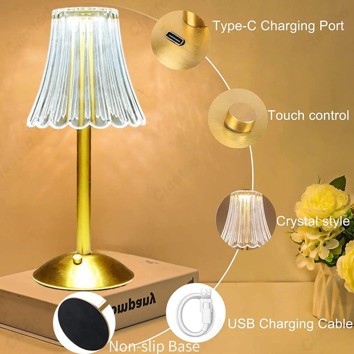 Uppladdningsbar Dimmbar Bordslampa för Sovrum och Vardagsrum – Modern Design