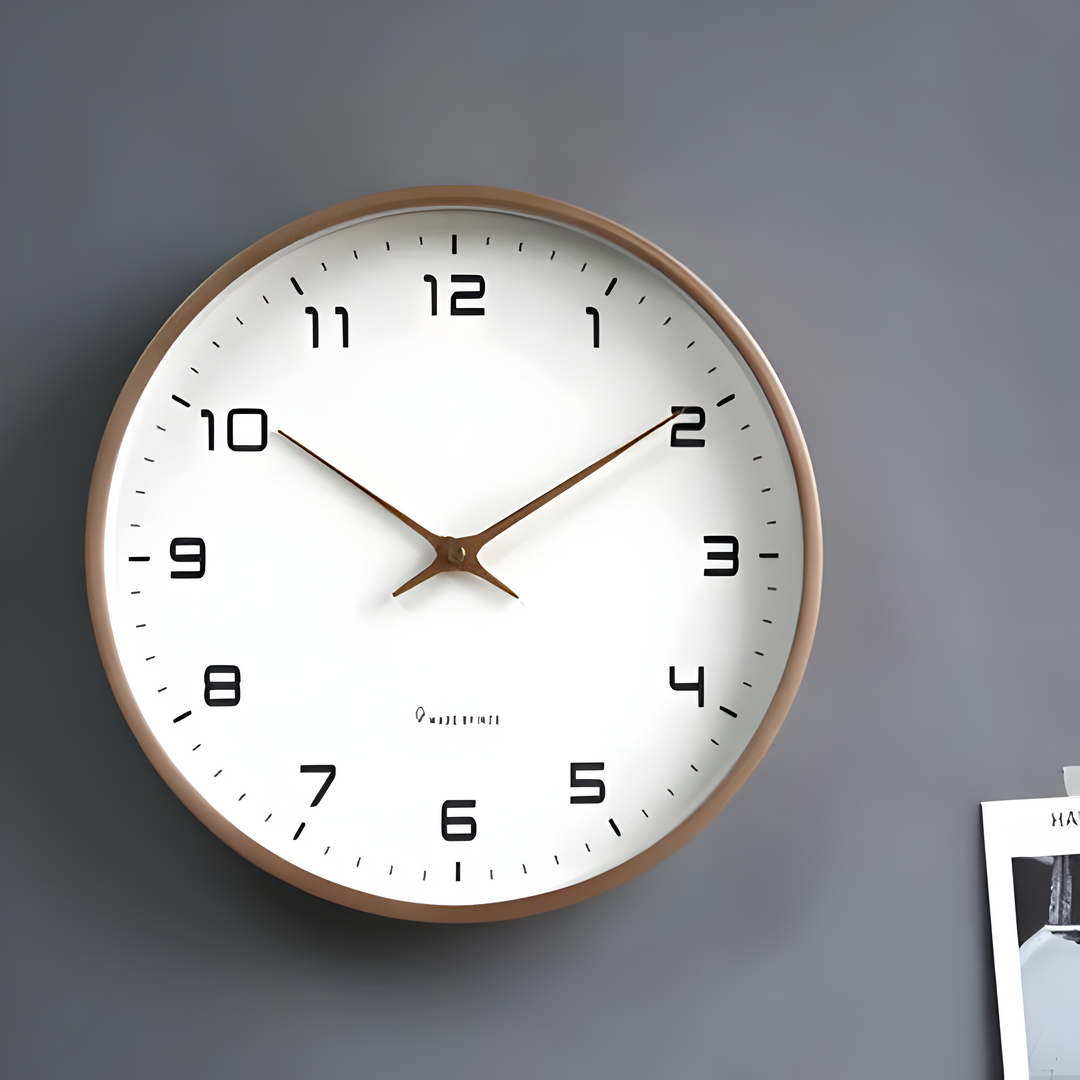 Stillegående Trä Veggklokke | Modern Runt Design