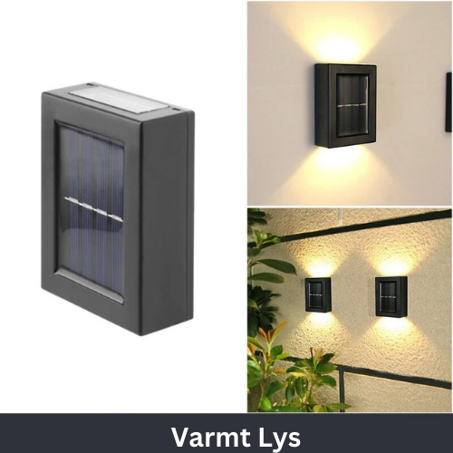 Solcelledrevne Vegglamper - IP65 Vattentäta LED Ljus