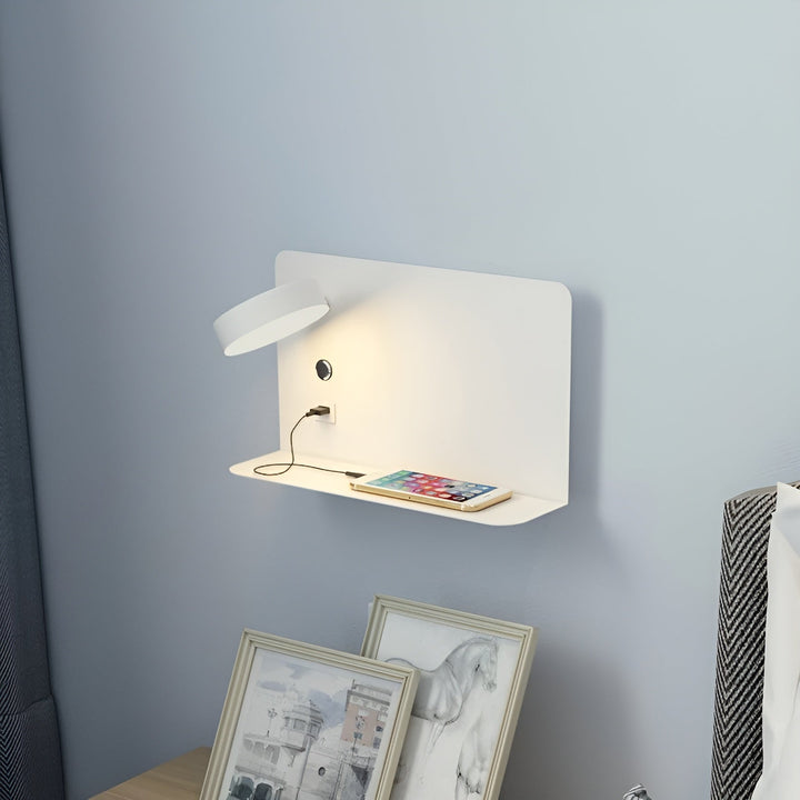 Modern Vägglampa med USB-lader och Bryter för Hemmet