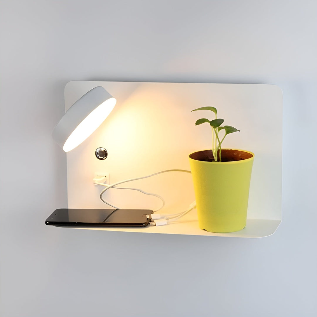Modern Vägglampa med USB-lader och Bryter för Hemmet