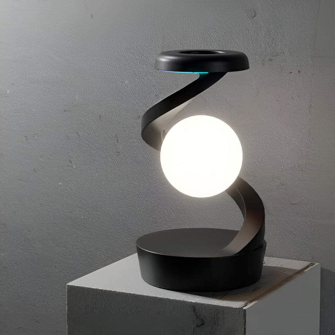 Modern Svevende Lampa med Roterende LED och Trådlös Laddning