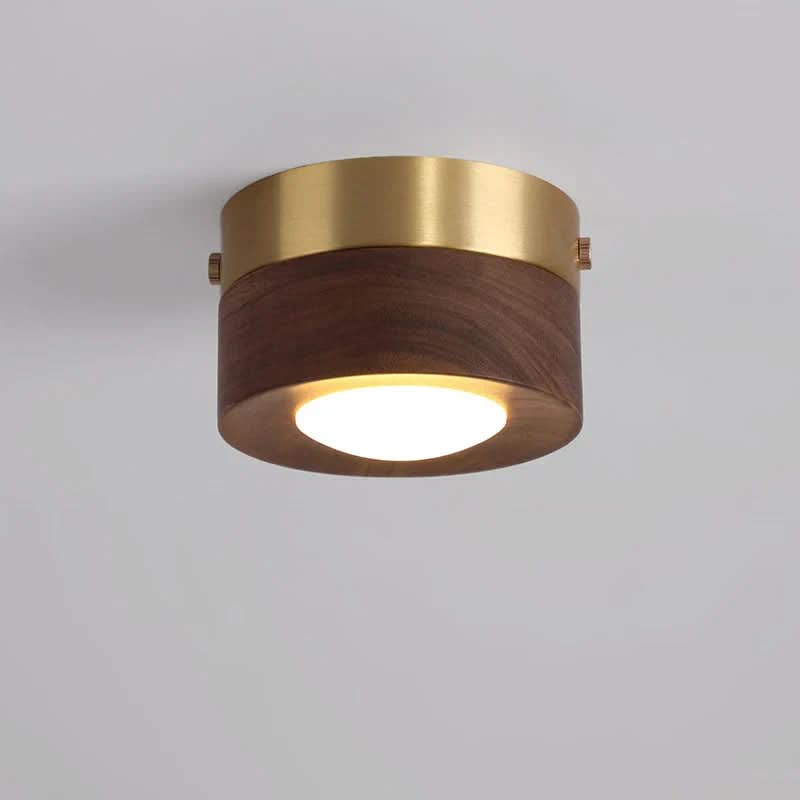Taklampa med Varm LED &amp; Elegant Valnött-Look