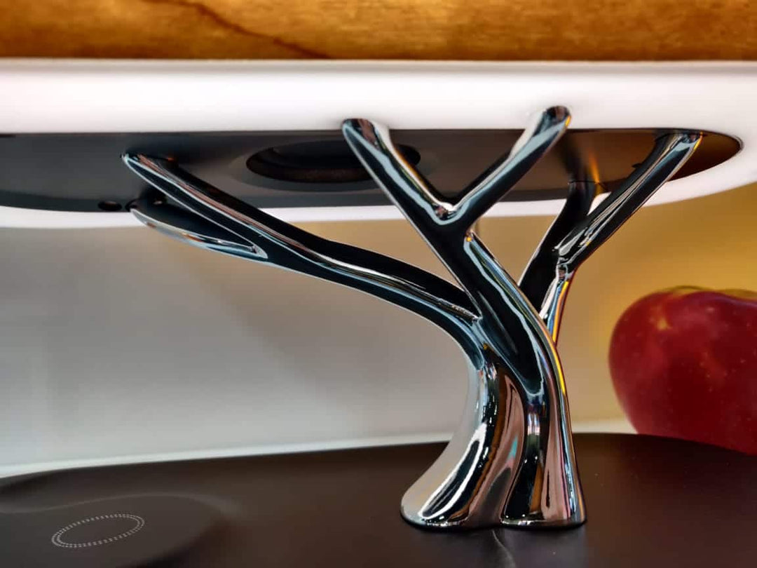 Multifunksjonell Trebordlampe med Trådlös Laddning &amp; Bluetooth-högttaler