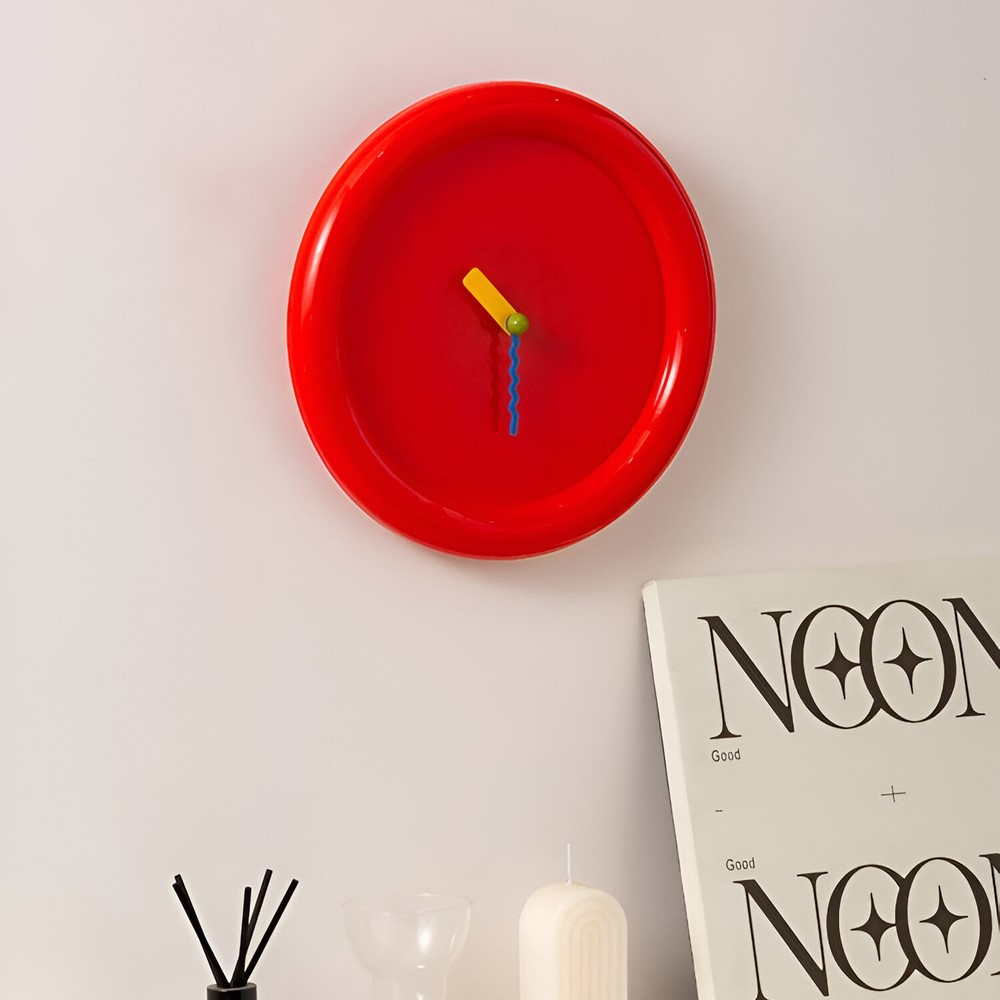 Modern Veggklokke 30 cm Färgglad för Hemmet
