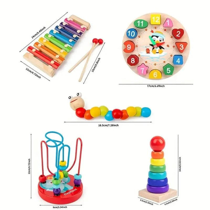 Montessori 5-i-1 Läringsleketöy för Bebisar