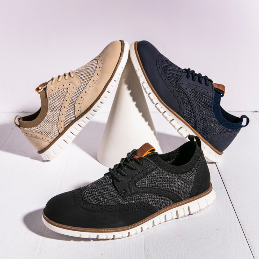 Andningsbar Herrskor - Klassisk Design | Bekväm Brogue