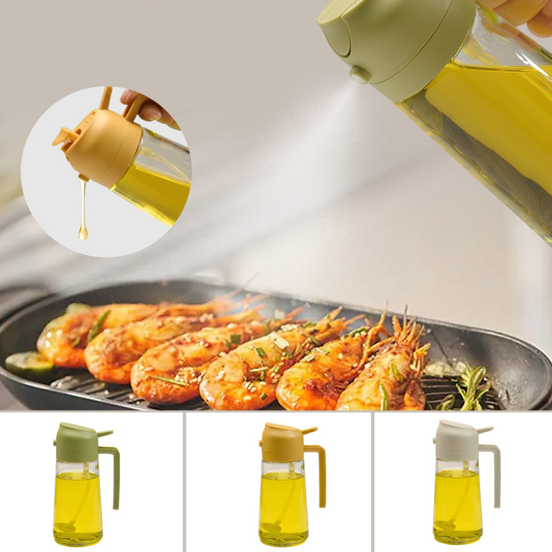 2 i 1 Oljespröyte och Dispenser – Glas | Multifunktionellt Kökverktöy