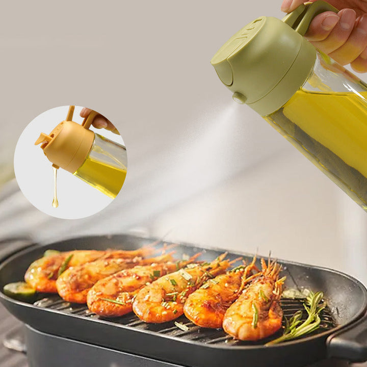 2 i 1 Oljespröyte och Dispenser – Glas | Multifunktionellt Kökverktöy