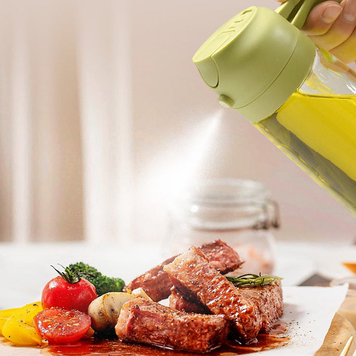 2 i 1 Oljespröyte och Dispenser – Glas | Multifunktionellt Kökverktöy