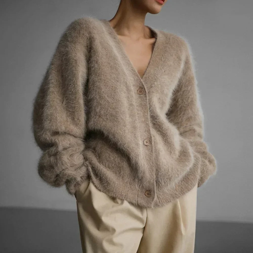 Dam Stickad Cardigan – Mjuk &amp; Mångsidig Komfort