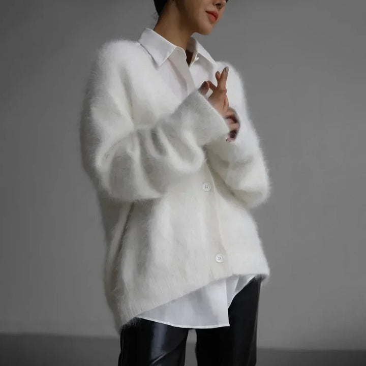Dam Stickad Cardigan – Mjuk &amp; Mångsidig Komfort